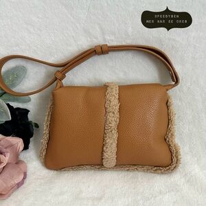 Simon Miller Mini Faux Shearling Brown Leather Puffin Bag